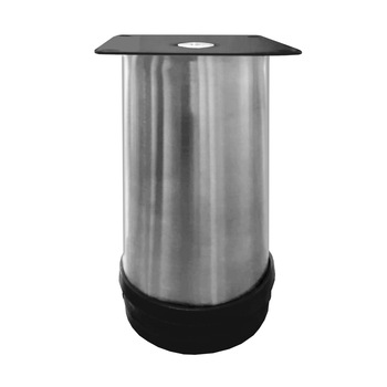 Picior mobilier, metalic, reglabil, finisaj inox periat, 100 mm inaltime, diametru 50 mm, latura flansa prindere 63 mm, set 100 buc Picior mobilier, metalic, reglabil, finisaj inox periat, 100 mm inaltime, diametru 50 mm, latura flansa prindere 63 mm, set 100 buc