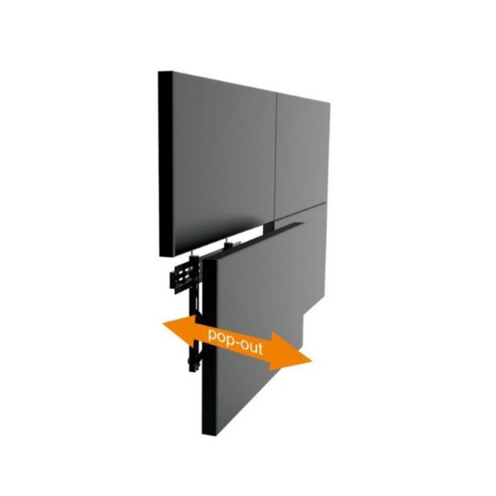 Suport universal perete display cu sistem Push-in/Pop-out GBC LVW02-46T, negru