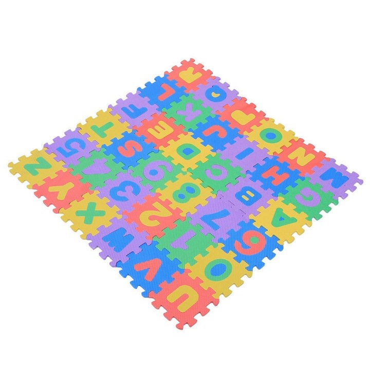 36 darabos puzzle habszivacs játékszőnyeg számos-, betűs, 8386