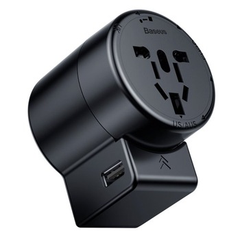 Adaptor Baseus, pentru priza, cu incarcator, negru Adaptor Baseus, pentru priza, cu incarcator, negru