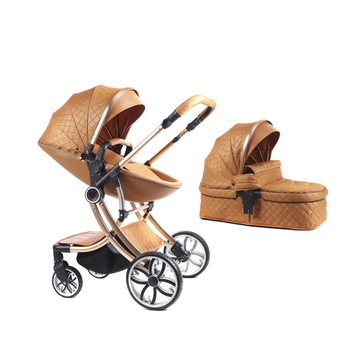 Carucior 2 in 1 Egg Shape, reversible, cu suspensii, F1 maro - Krista® Carucior 2 in 1 Egg Shape, reversible, cu suspensii, F1 maro - Krista®