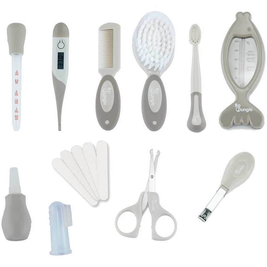 Kit de ingrijire si igiena nou-nascut Bo Jungle, Gri