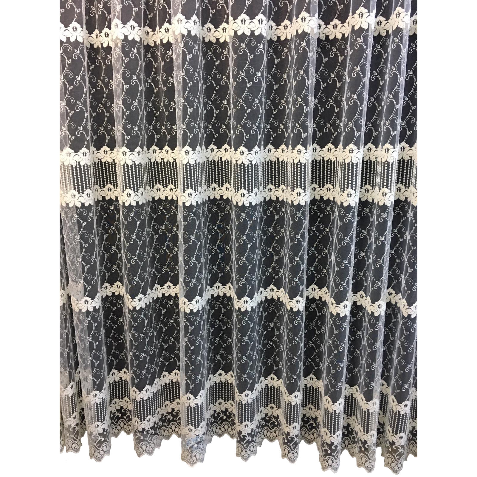 Perdea fildes cu broderie fildes 400x245cm by Liz Line - RD1074