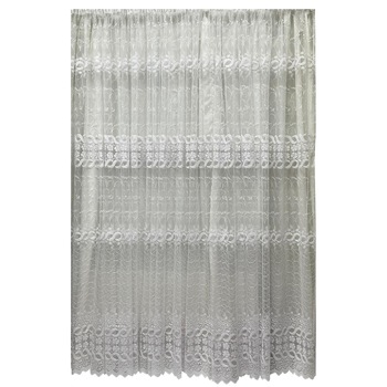 Perdea alba cu broderie alba 900x245cm by Liz Line - RD1109 Perdea alba cu broderie alba 900x245cm by Liz Line - RD1109