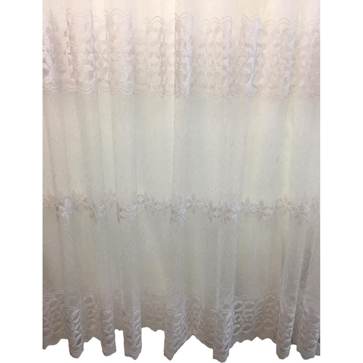 Perdea brodata, culoare alba, colectia Floare de Colt by Liz Line, 150x245cm cu rejansa - RD10615
