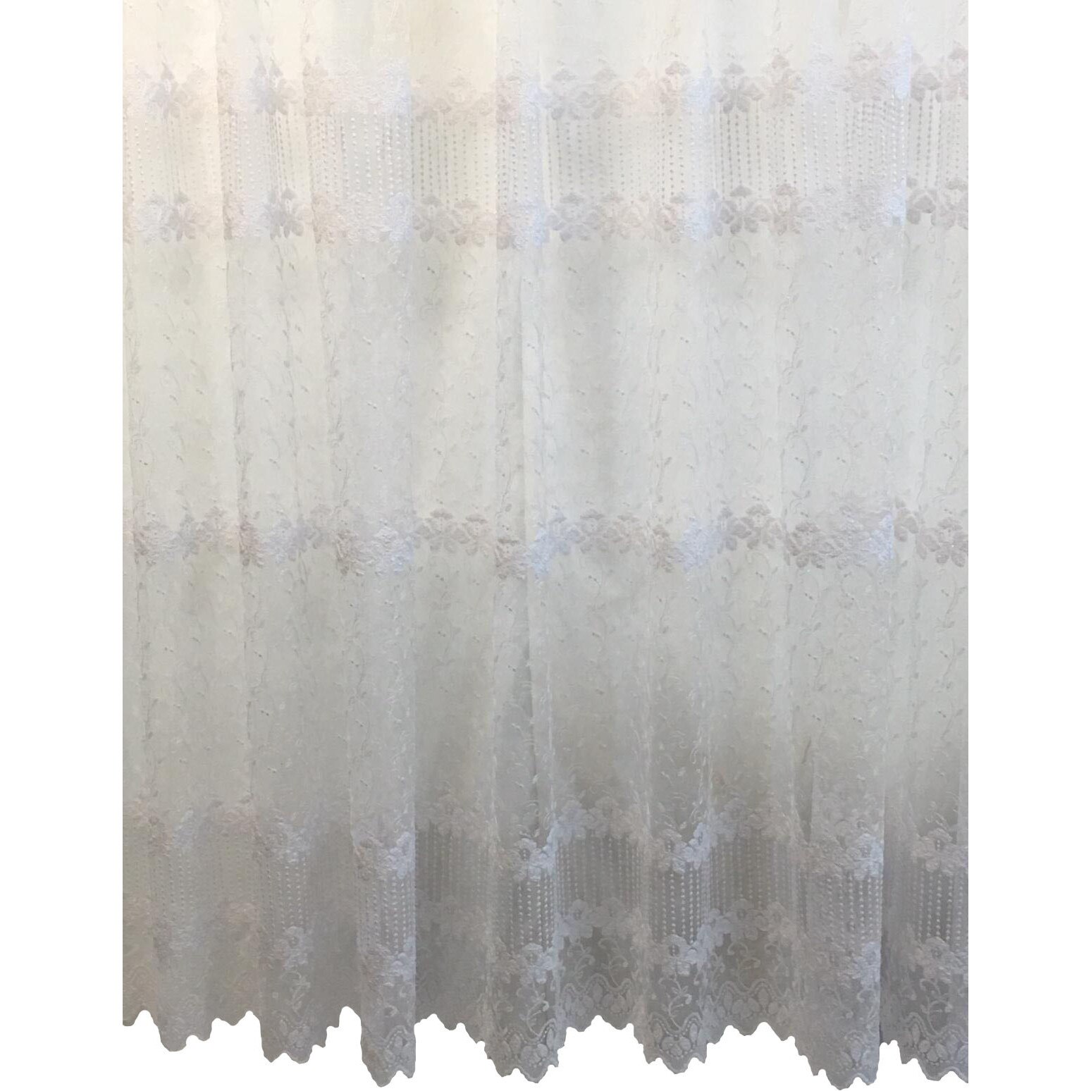 Perdea alba cu broderie alba 400x245cm by Liz Line - RD1084