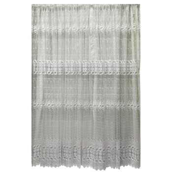 Perdea alba cu broderie alba 150x245cm by Liz Line - RD11015 Perdea alba cu broderie alba 150x245cm by Liz Line - RD11015