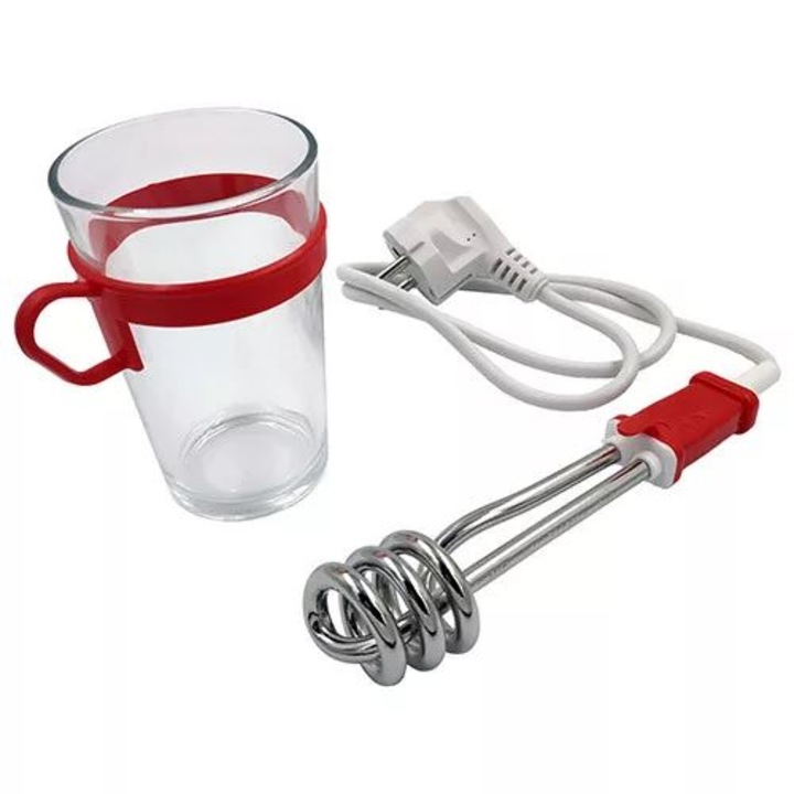 ECE-Ehlers Merülőforraló utazó készlet üveg pohárral 9cm 230V 350W (92ECE175) (92ECE175)