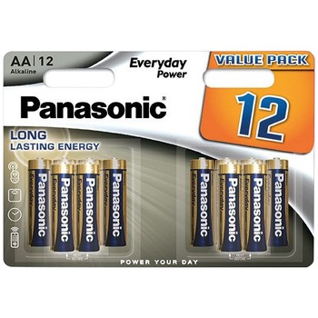 Baterii Panasonic Alkaline Everday Power AA, 12 Buc Baterii Panasonic Alkaline Everday Power AA, 12 Buc