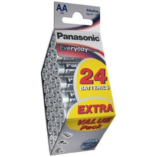 Baterii Panasonic Alkaline Everday Power AA, 24 Buc