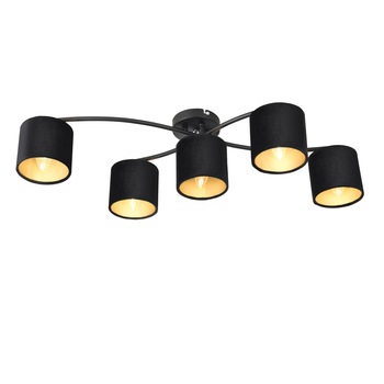 Lustra Montreal, lux.pro, 83 x 54 x 18 cm, 5 x E14, 40W, metal/flanel, negru Lustra Montreal, lux.pro, 83 x 54 x 18 cm, 5 x E14, 40W, metal/flanel, negru