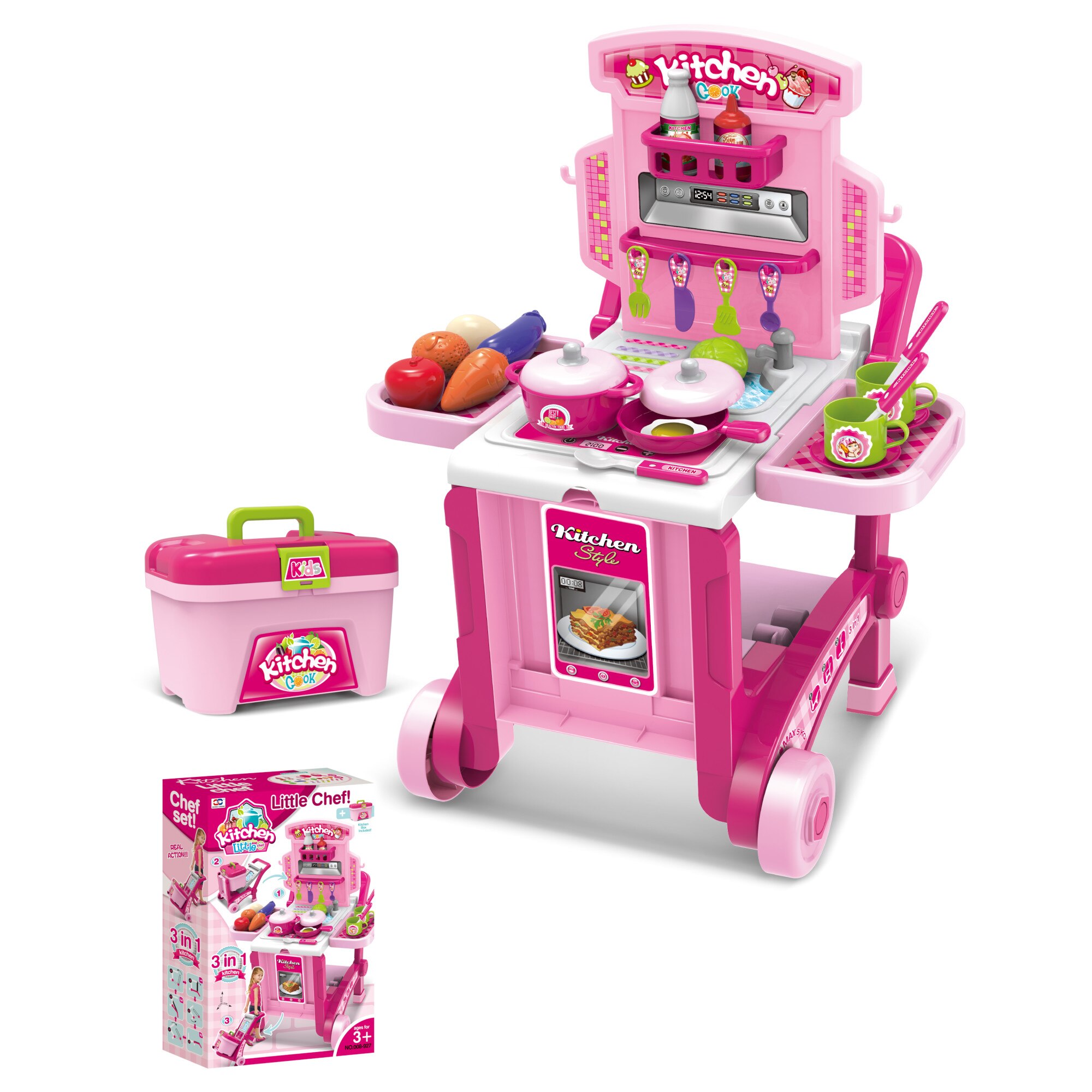 Bucataria pentru copii Buba Kitchen little Chef 008-927, Roz