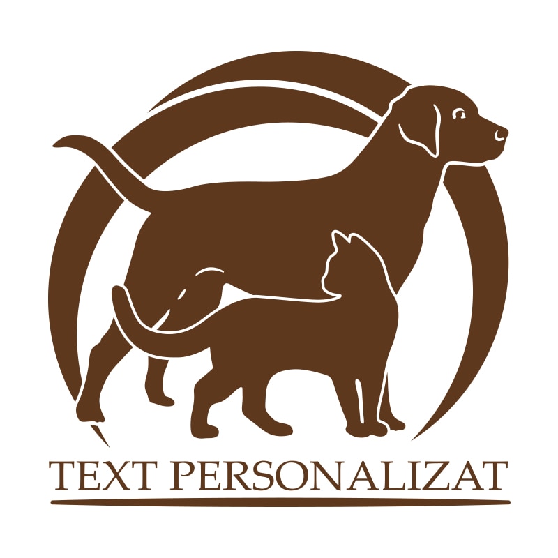 Sticker Decorativ Personalizat - SMAER - Inscriptionare Clinica - Farmacie Veterinara - 90cm x 90cm - Maro