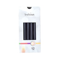Lumanari conice Negre Bolsius set 12 bucati