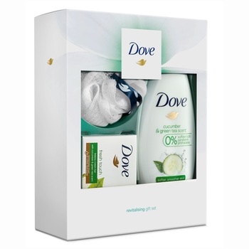 Set Cadou Dove Go Fresh Duo: Gel de dus, 250ml + Sapun, 100g + Floare pentru dus Set Cadou Dove Go Fresh Duo: Gel de dus, 250ml + Sapun, 100g + Floare pentru dus