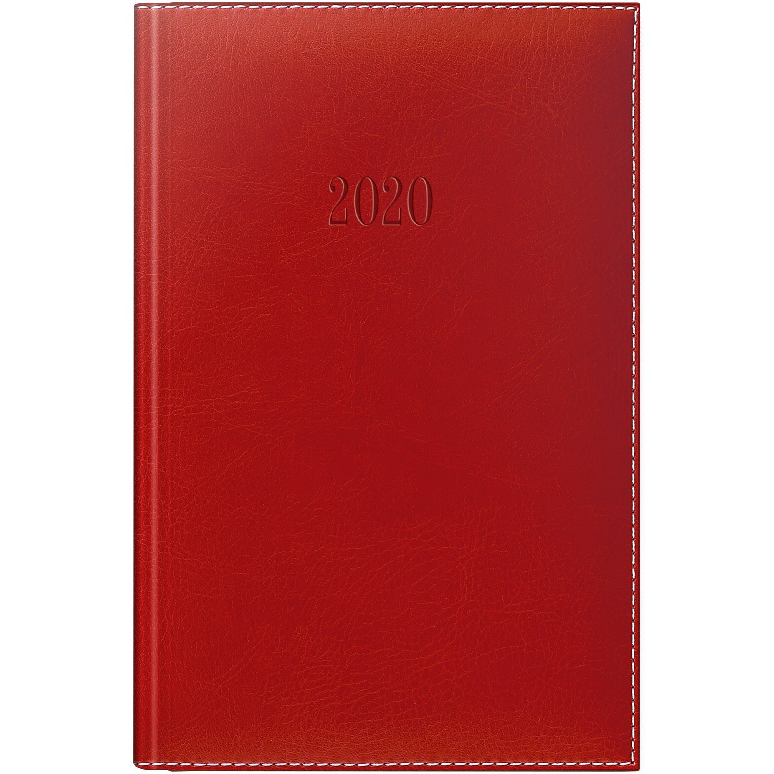 Agenda Herlitz, datata 2020, limba Romana, A5, 352 pagini, coperta din piele sintetica, DeLuxe, culoare rosu