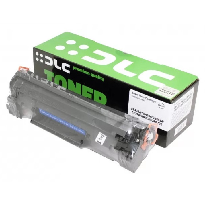 Cartus Compatibil Toner DLC pentru HP CB435A, CB436A, CE285A, CE278A si Canon CRG725, CRG726, Negru, 2.000 pagini