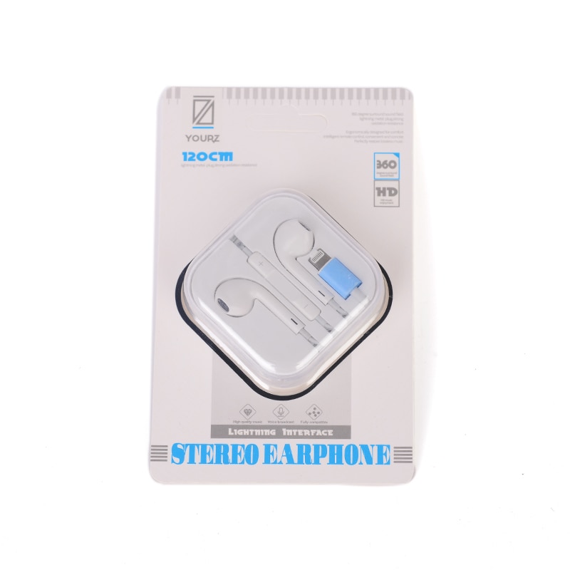 Casti in ear YOURZ 0018, pentru iPhone, control volum, microfon, Alb