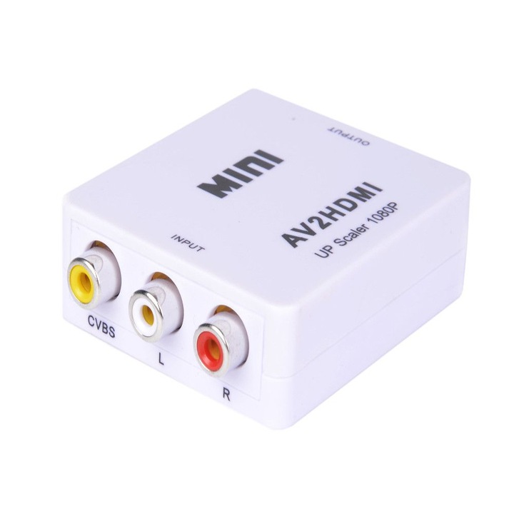 HDMI Конвертор Wireman 3RCA to HDMI, 3 чинча (RCA) към HDMI, Бял