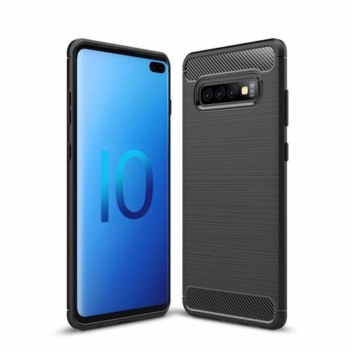 Husa compatibil cu SAMSUNG Galaxy S10 Plus, Carbon Flexibil, Negru