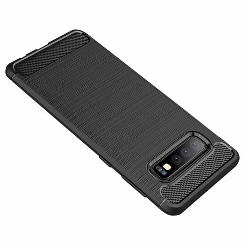 Husa compatibil cu SAMSUNG Galaxy S10 Plus, Carbon Flexibil, Negru