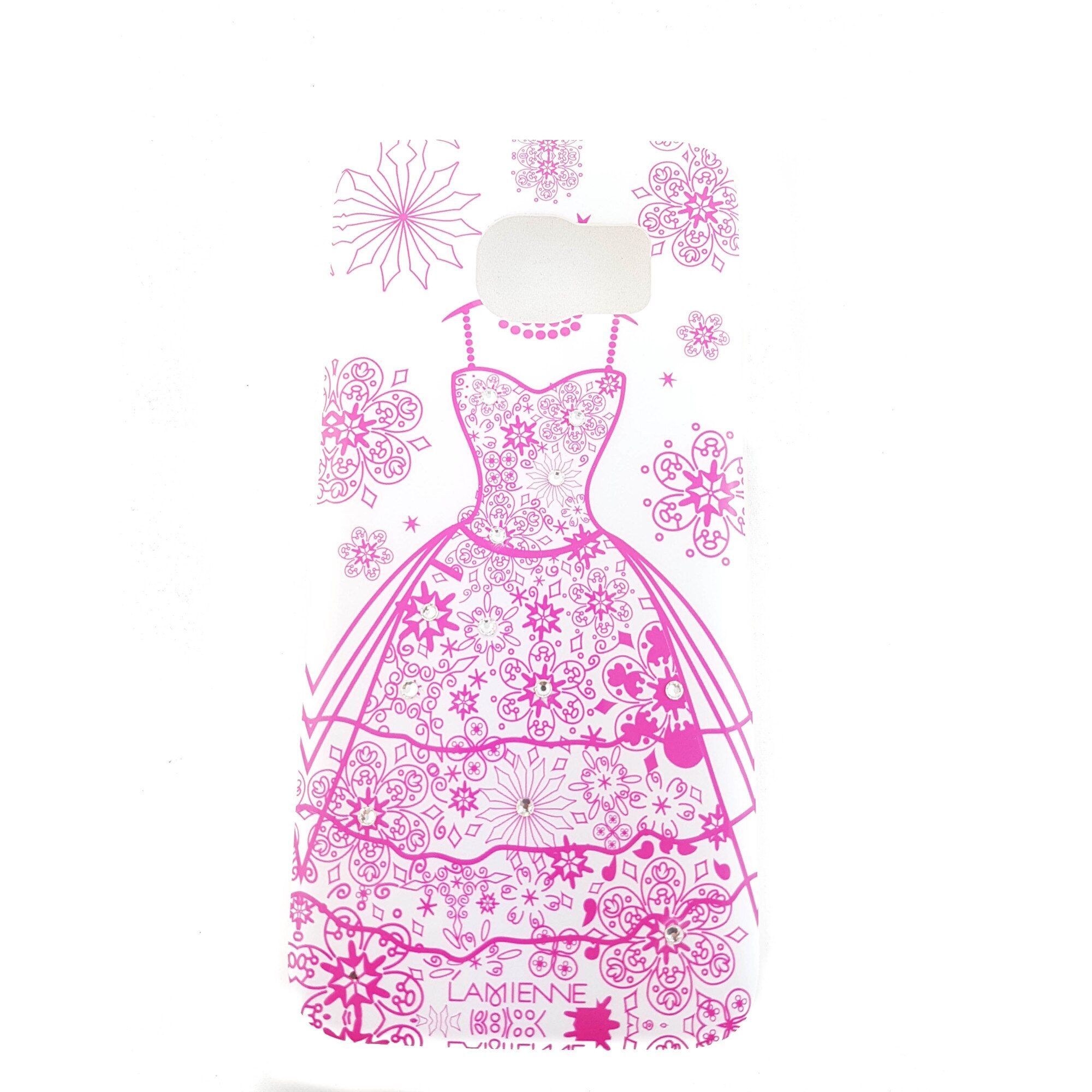 Husa Samsung Galaxy S7 Edge G935, silicon, rochie roz, pietricele