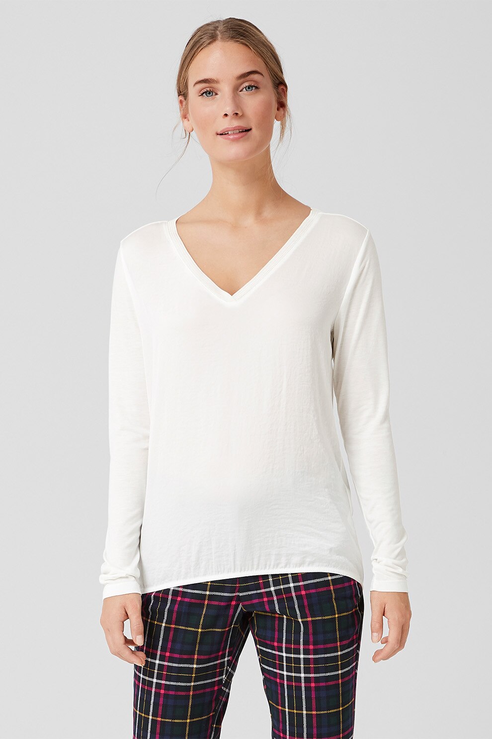 s.Oliver, Bluza cu decolteu in V, Alb, M