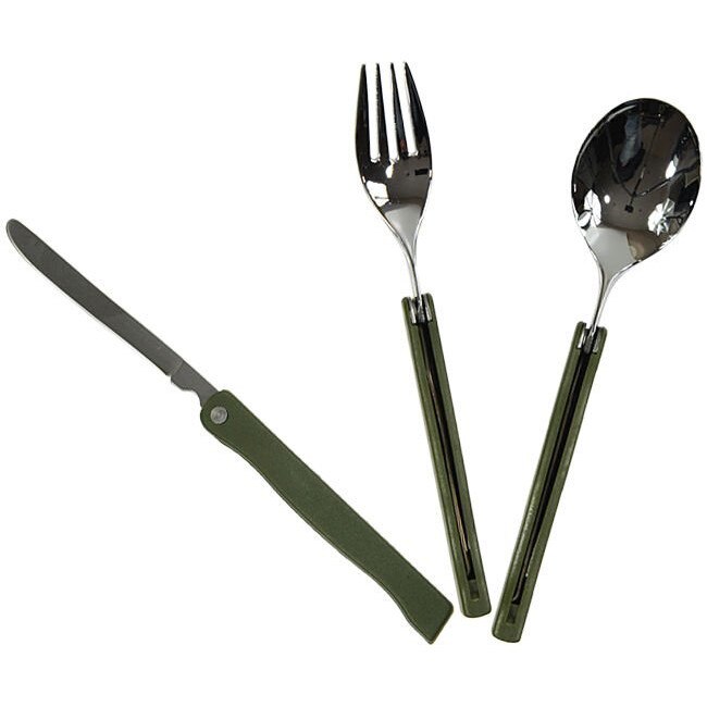 Set 3 tacamuri, MIL-TEC, Otel inoxidabil/ Plastic, Gri/ Negru