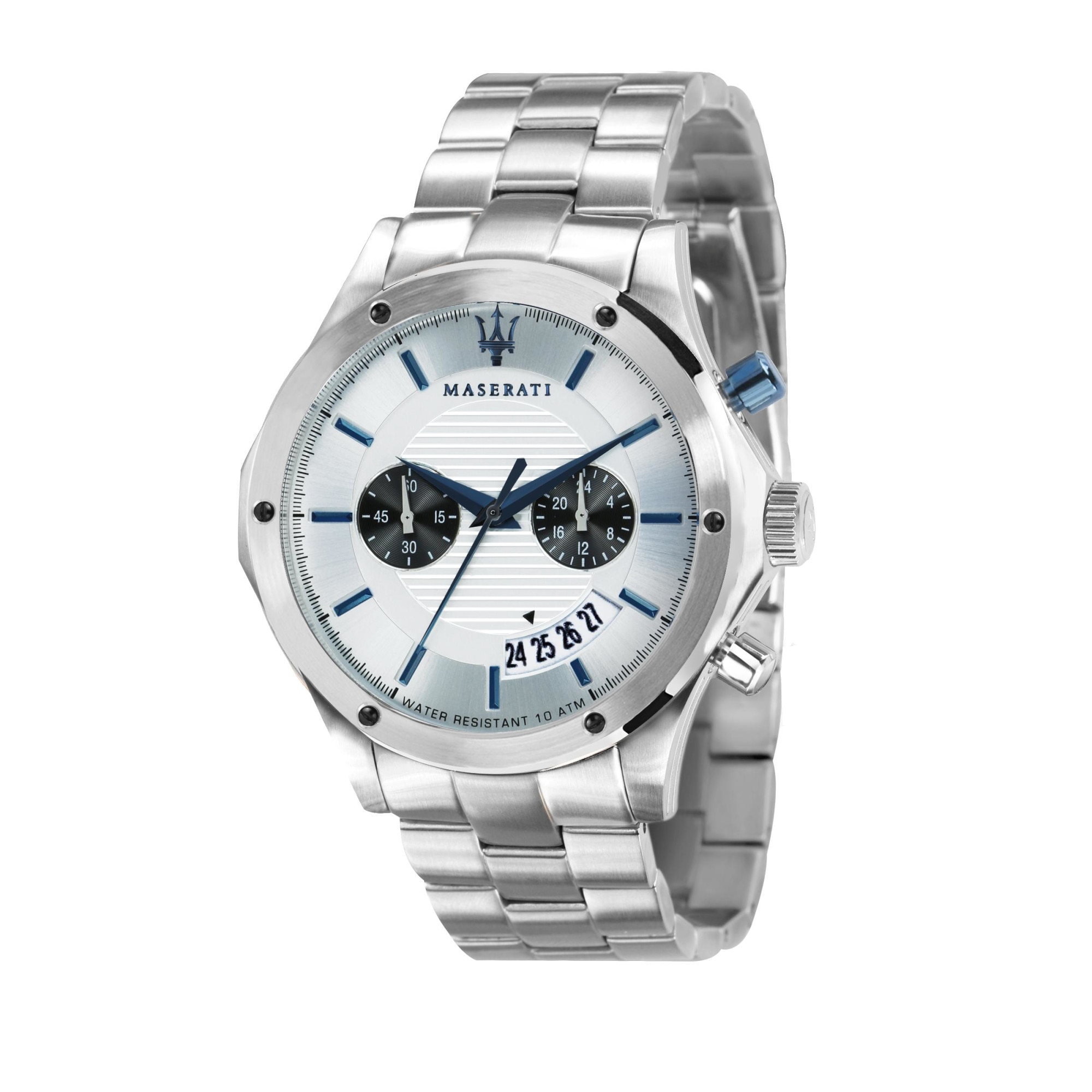 Ceas Maserati R8873627005, Circuito, inox argintiu, cronograf, carcasa 44mm