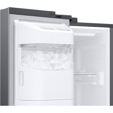 Side by side Samsung RS68N8650S9/EF, 608 l, Clasa A+, No Frost, Twin Cooling Plus, Compresor Digital Inverter, Display intern, Dispenser apa si gheata, Iluminare LED, H 178 cm, Inox