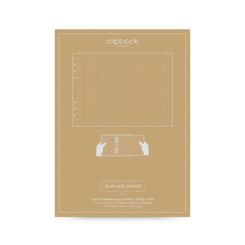 Rezerva hartie FILOFAX anuala 5 buc/set A5, nedatata compatibila agenda Clipbook si Organiser Filofax