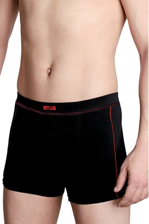Boxer din bumbac simplu cu Prestige, 7020, alb, Negru mat