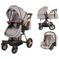 Carucior transformabil 3 in 1 Coccolle Ambra, Rose Gold