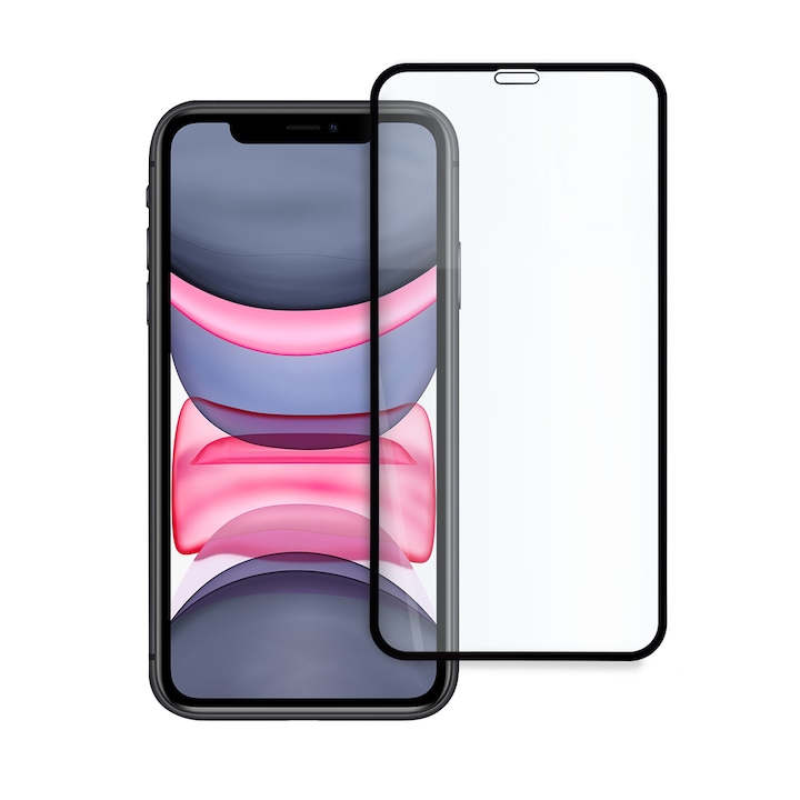 5D Стъклен протектор Full Face Tempered Glass за Apple iPhone XR, Черен