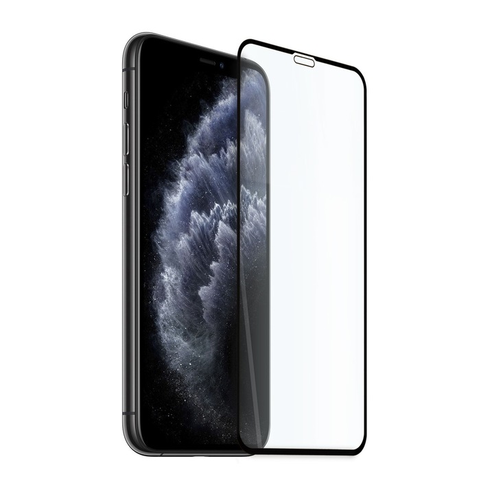 Цялостен Стъклен Протектор за iPhone 11 Pro, Цяло лепило, Tech Armor, Черен