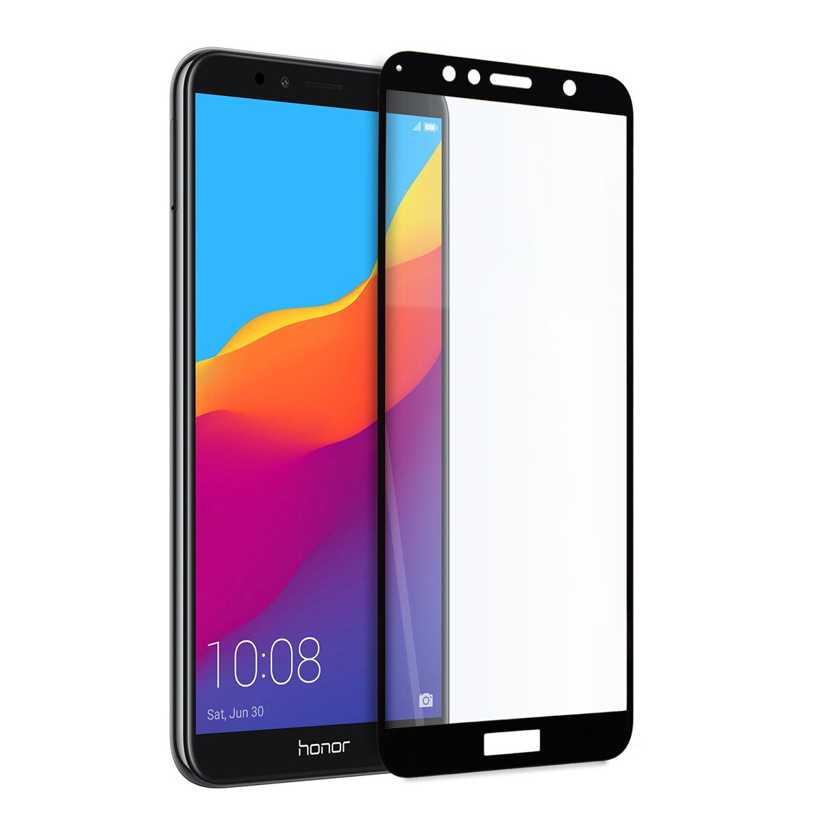 Folie telefon, TechArmor, Sticla, Pentru Huawei Honor 7A, Negru