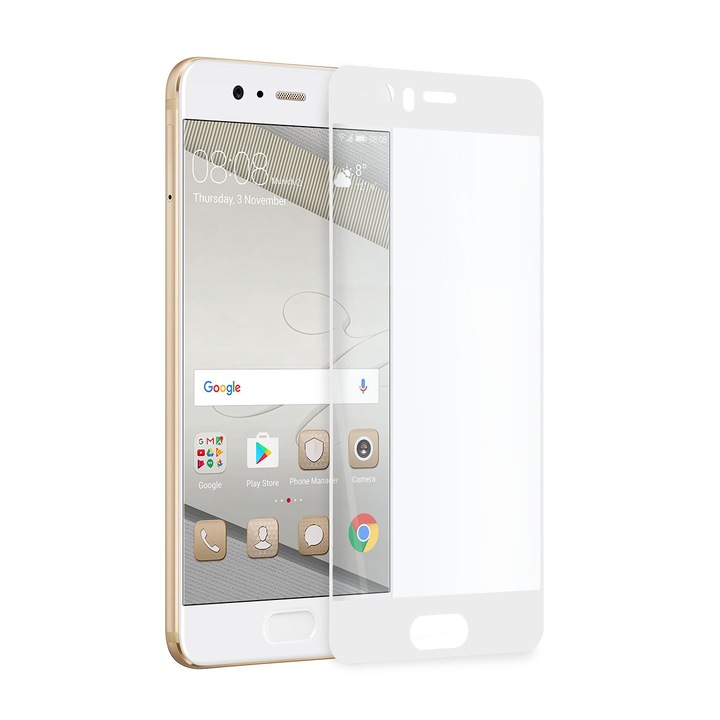 Folie protectie, Hicute, Compatibila cu Huawei P10, Alb