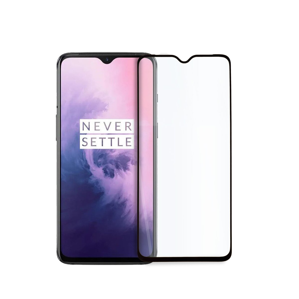 Folie de protectie Magic, Compatibila OnePlus 7, Sticla securizata, Negru/Transparent