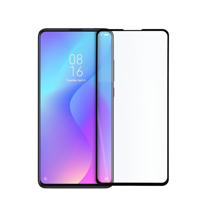 Стъклен Протектор Hicute за Xiaomi Mi 9T Pro, за Цял Дисплей, Full Glue, Full Cover, Черен