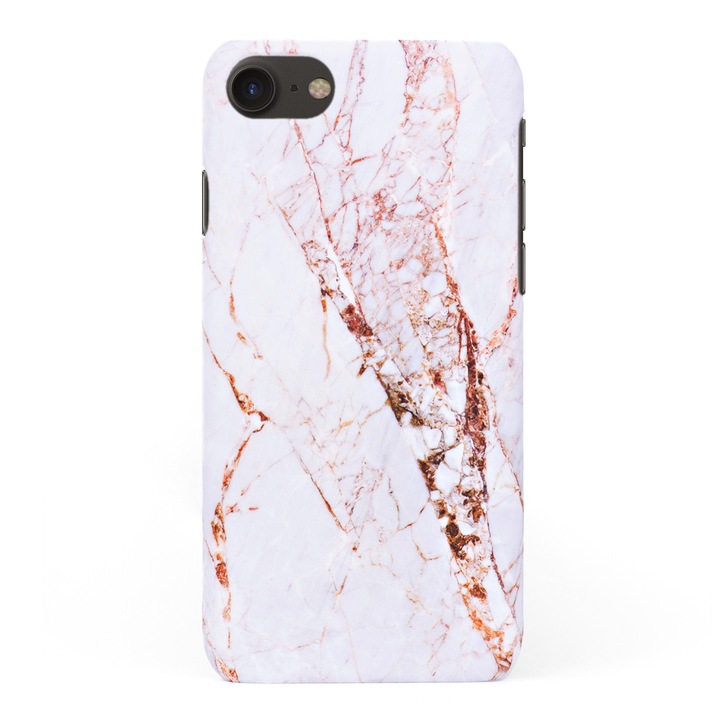 Luxus kemény tok/tok fehér márványból aranyszálas dizájnnal iPhone 7 tokhoz
