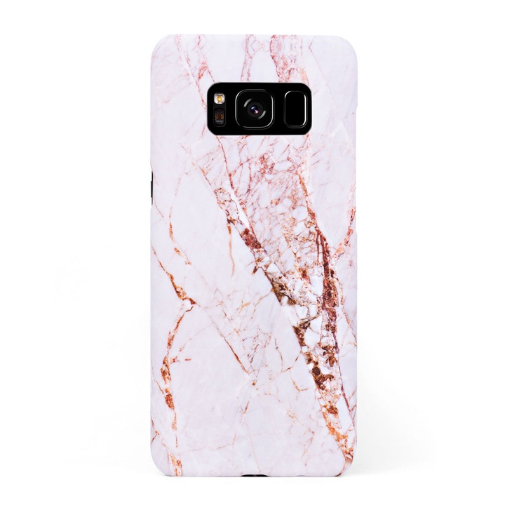 Кейс Crystal Case за Samsung Galaxy S8 в дизайн White Marble with Gold Threads, Многоцветен