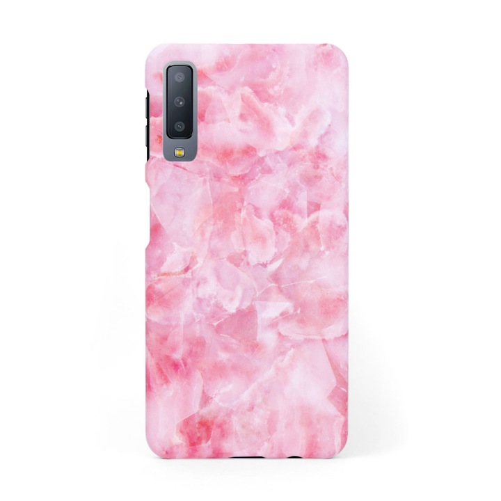 Кейс Crystal Case за Samsung Galaxy A7 (2018) в дизайн Pink Marble, Многоцветен