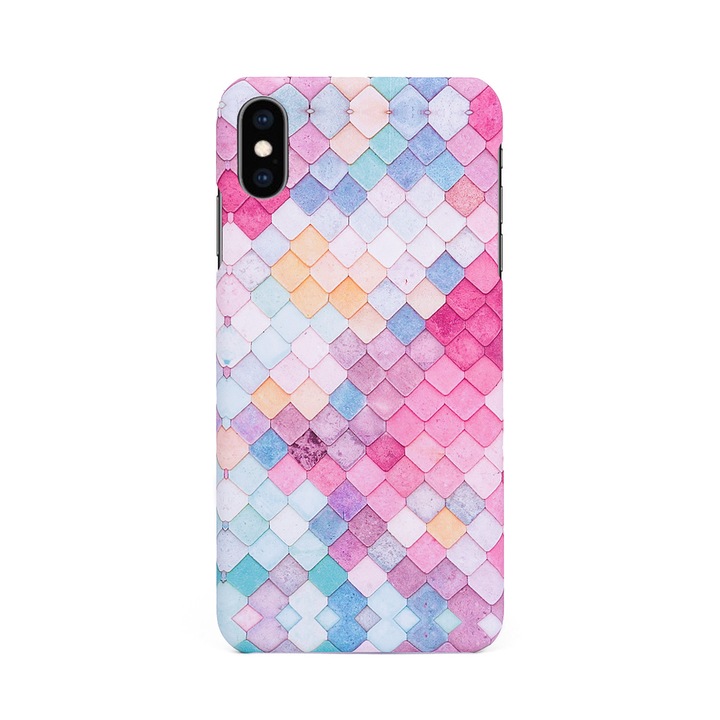 Kemény tok/tok Colorful Scales dizájnban iPhone XS-hez, magas védelem, tok, egyedi kialakítás