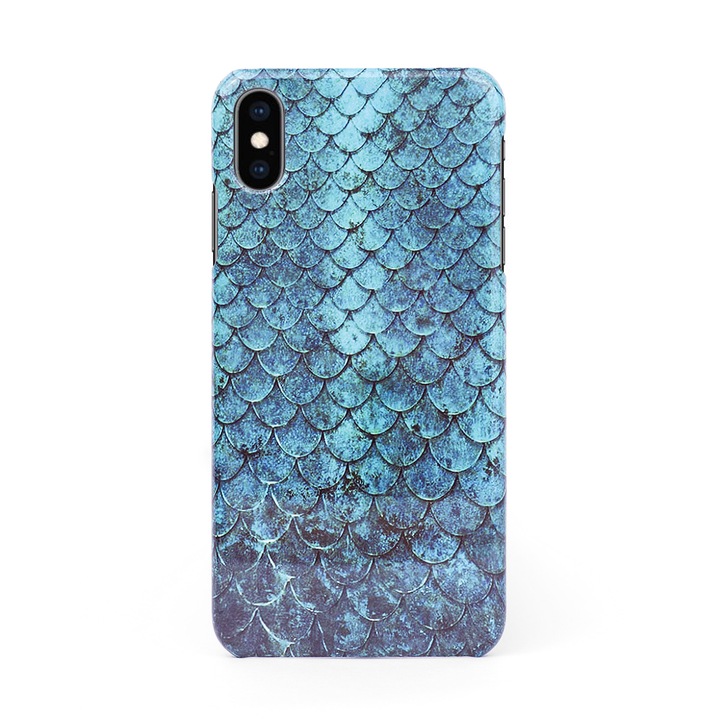 3D kemény tok/tok Blue Mermaid dizájnban iPhone X-hez, 3D zselés bevonattal, tokkal
