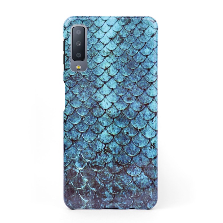 3D твърд кейс/калъф в дизайн Blue Mermaid за Samsung Galaxy A7 (2018), 3D гел покритие, Case
