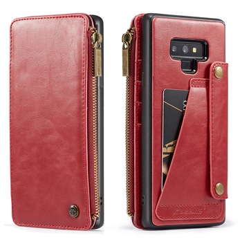 Husa piele portofel detasabil cu capse, buzunar cu fermoar, back cover sau tip carte, Samsung Galaxy Note 9 - CaseME, culoare Rosie Husa piele portofel detasabil cu capse, buzunar cu fermoar, back cover sau tip carte, Samsung Galaxy Note 9 - CaseME, culoare Rosie