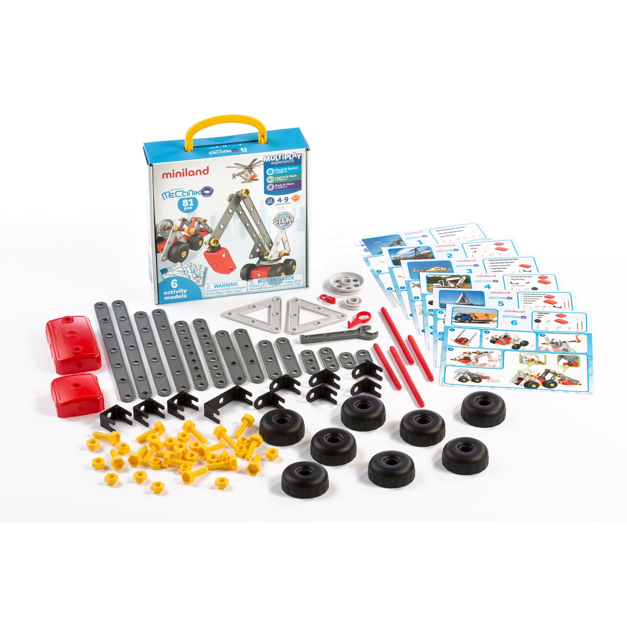 Joc de constructie mecanic - 81 de piese, Miniland