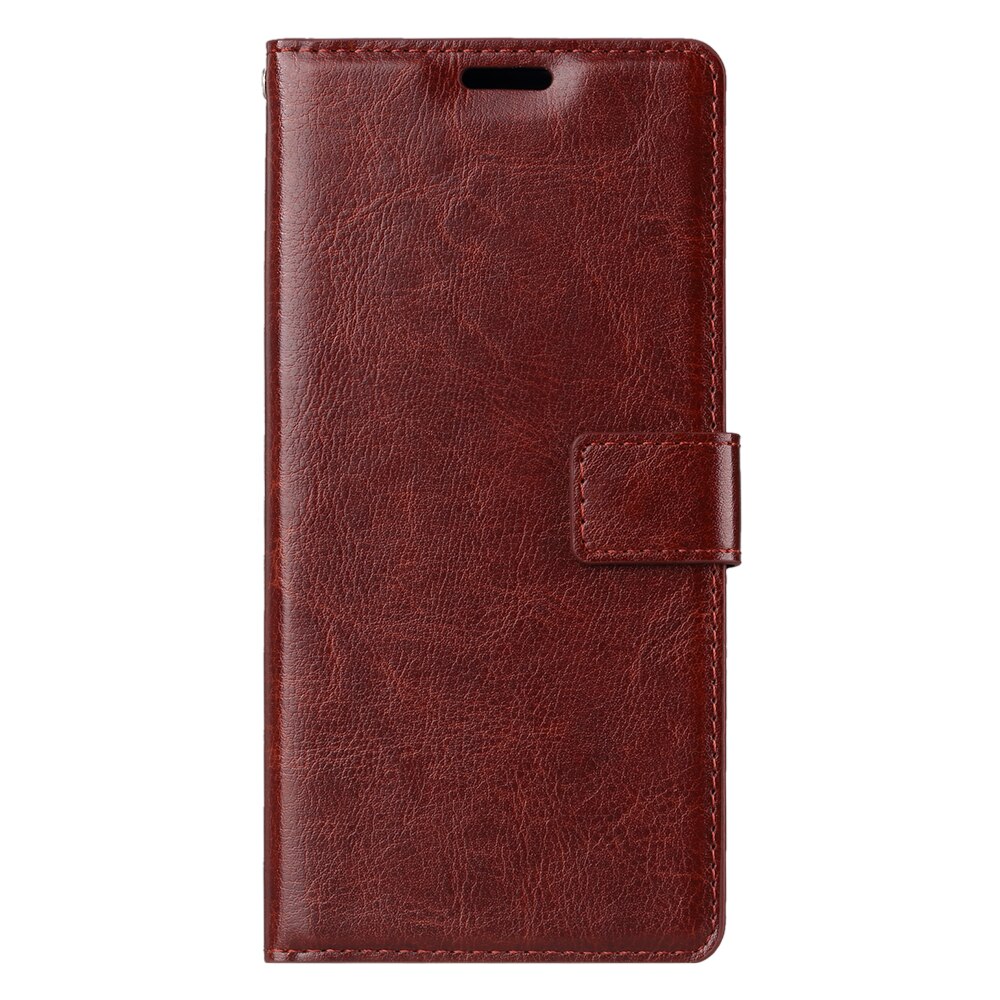 Husa piele fina, tip portofel, inchidere magnetica, stand, suport silicon, Samsung Galaxy Note 9 - CaseMe, culoare Maro Coniac