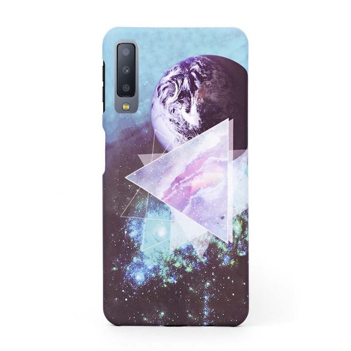 Кейс Crystal Case за Samsung Galaxy A7 (2018) в дизайн Galaxy, Многоцветен