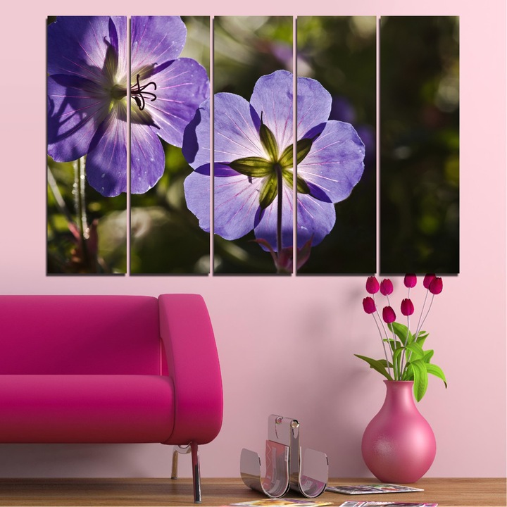 'Картини пана Vivid Home от 5 части, Цвете, Канава, 110x65 см, 2-ра Форма №0718'